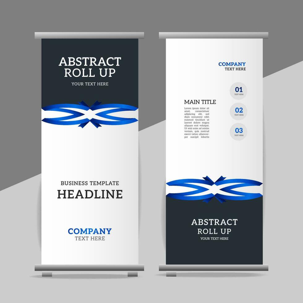 modern roll up banner template with abstract design vector