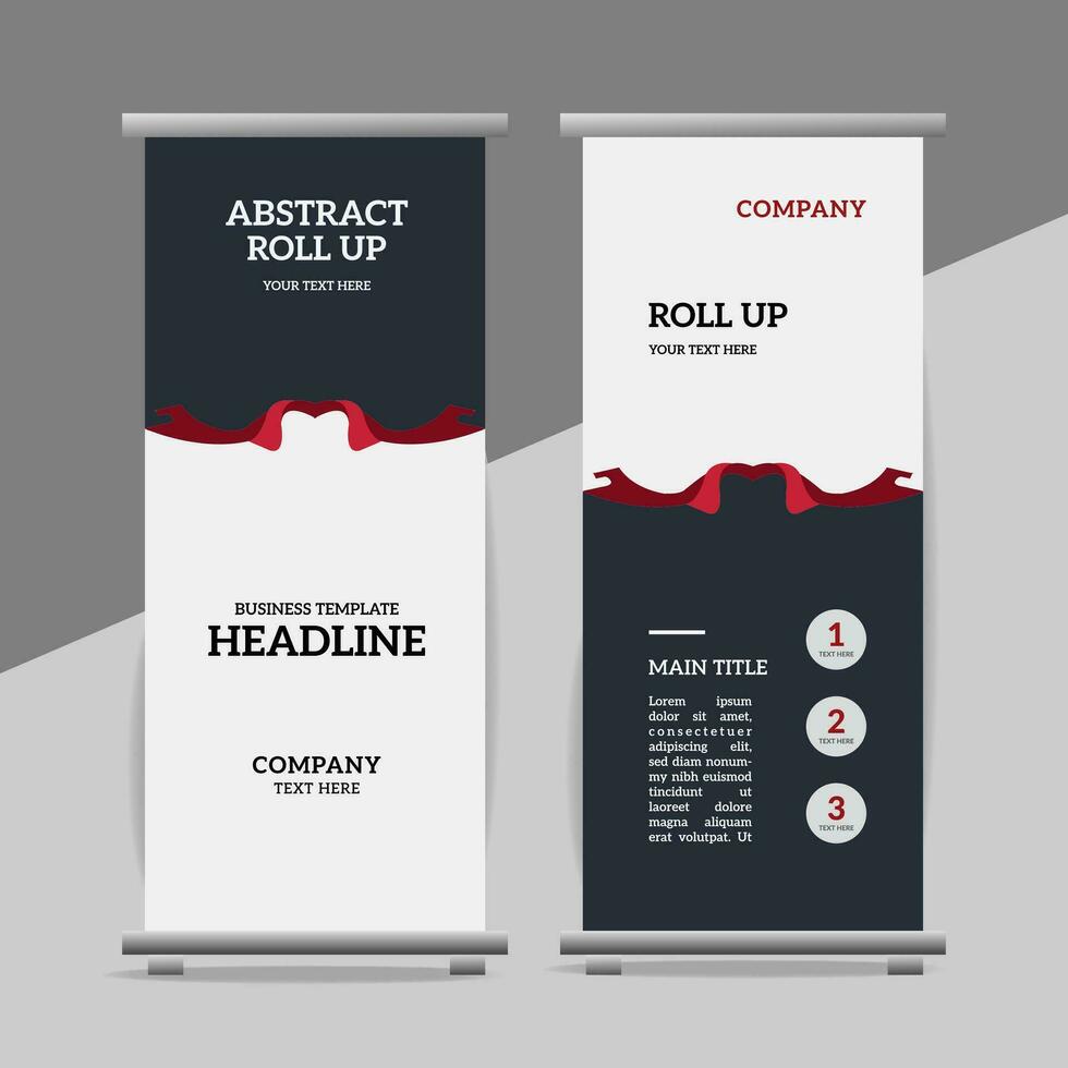 modern roll up banner template with abstract design vector