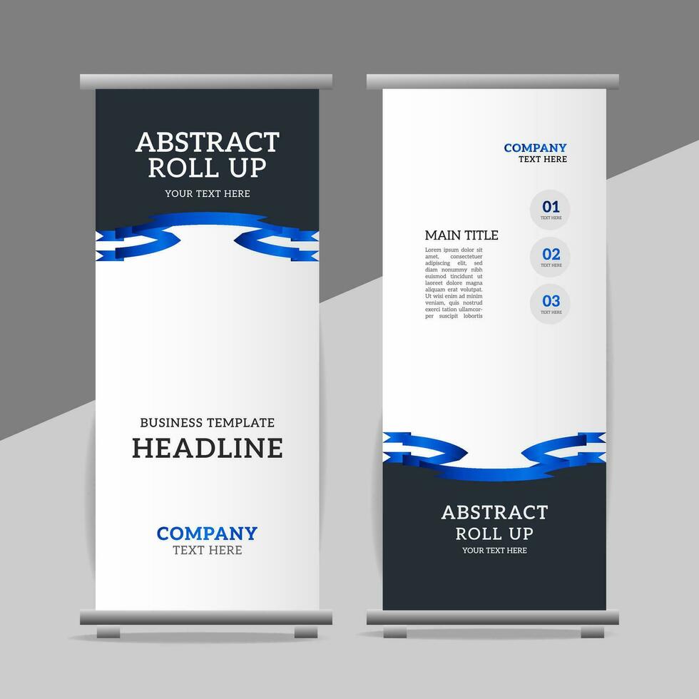 modern roll up banner template with abstract design vector