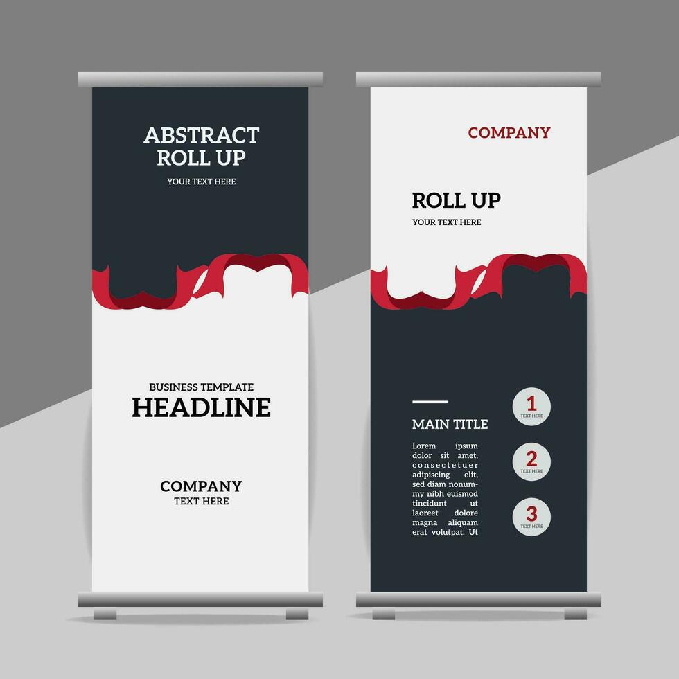 modern roll up banner template with abstract design vector