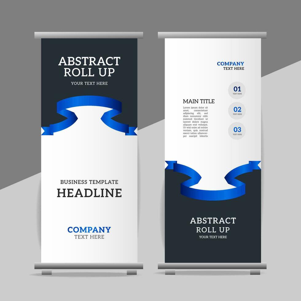 modern roll up banner template with abstract design vector