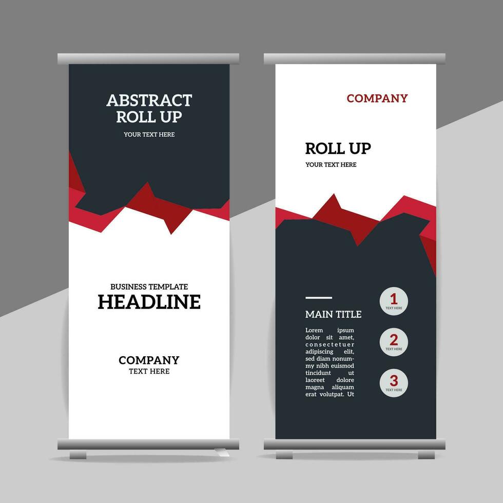 modern roll up banner template with abstract design vector