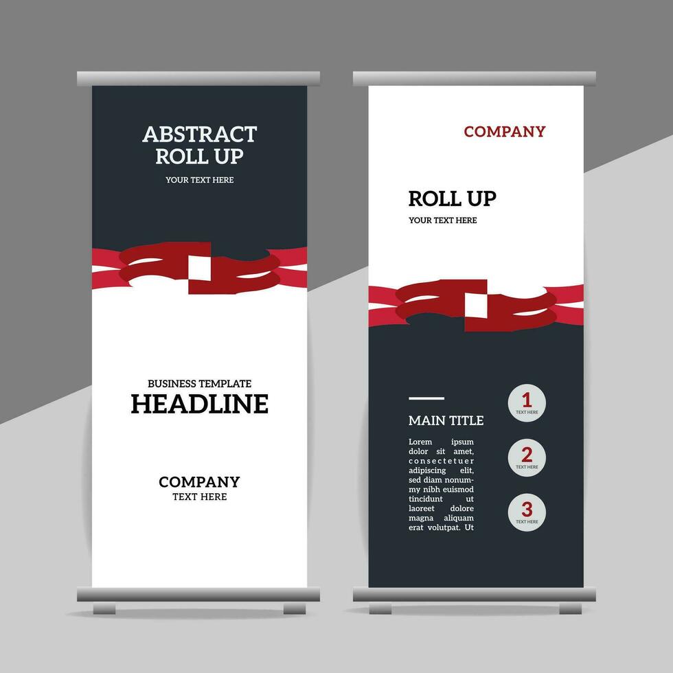 modern roll up banner template with abstract design vector