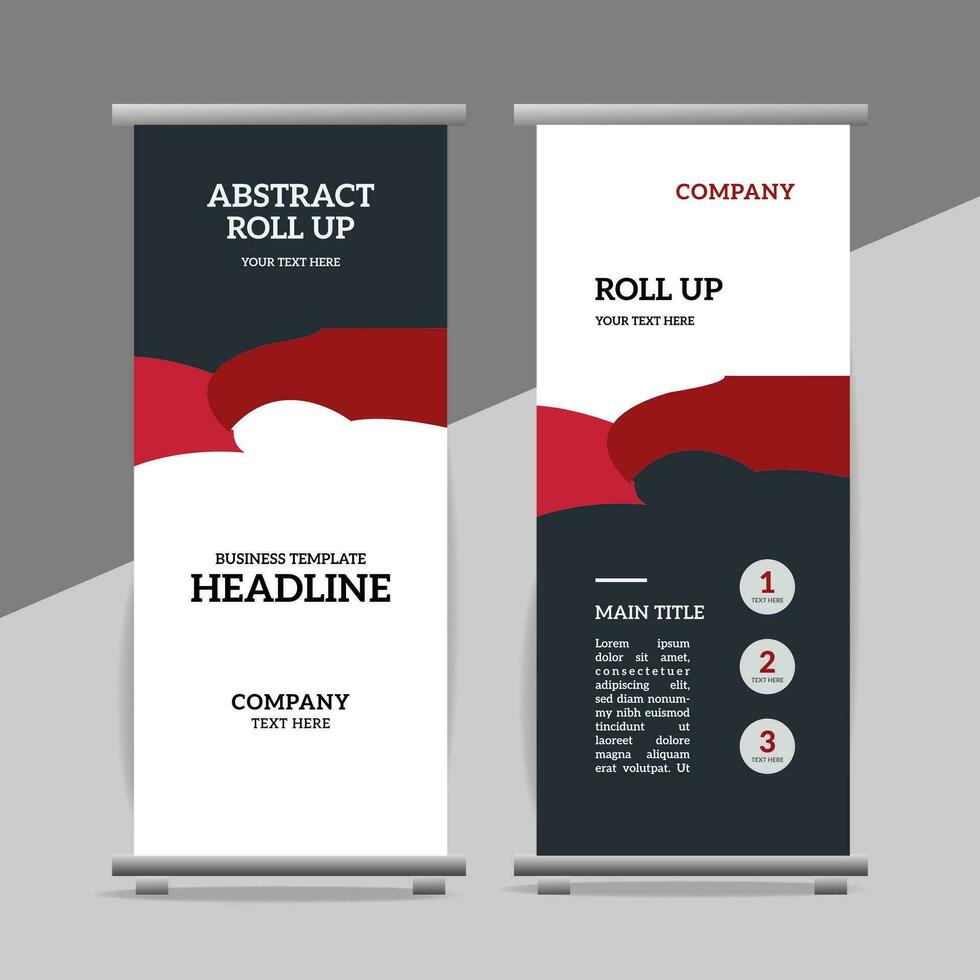 modern roll up banner template with abstract design vector