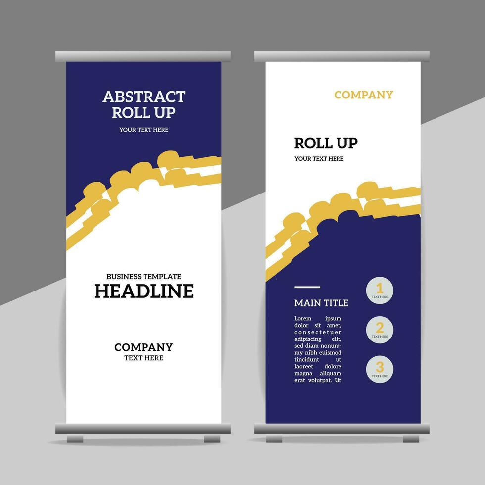 modern roll up banner template with abstract design vector