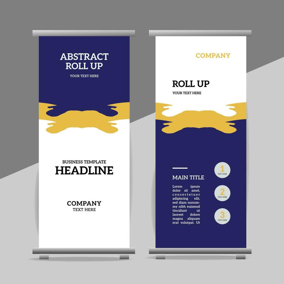 modern roll up banner template with abstract design vector