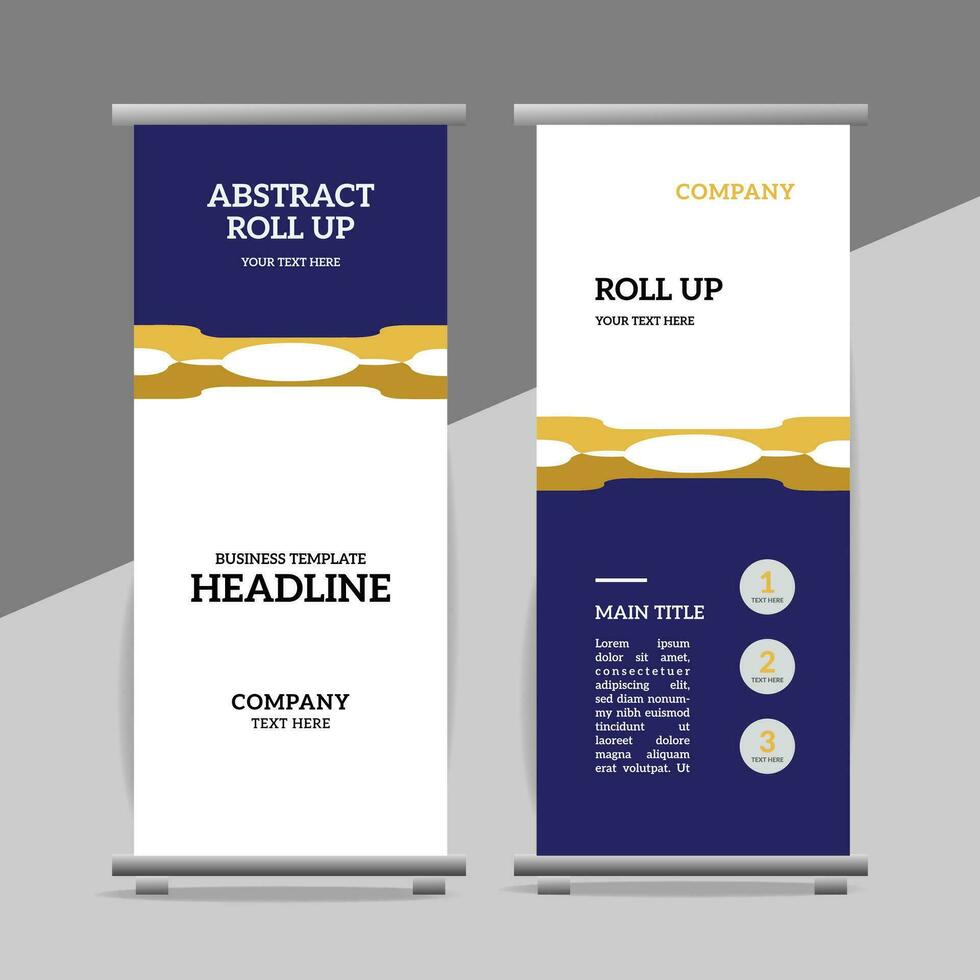 modern roll up banner template with abstract design vector