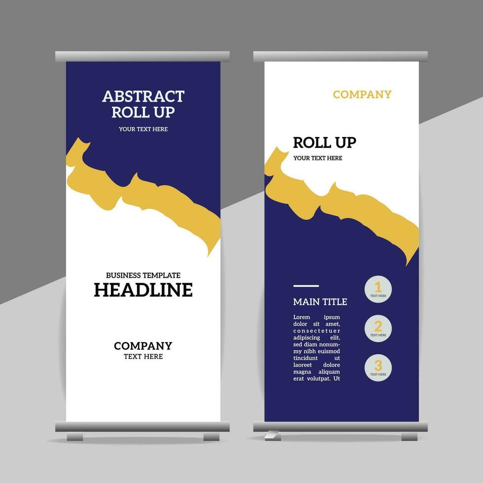 modern roll up banner template with abstract design vector