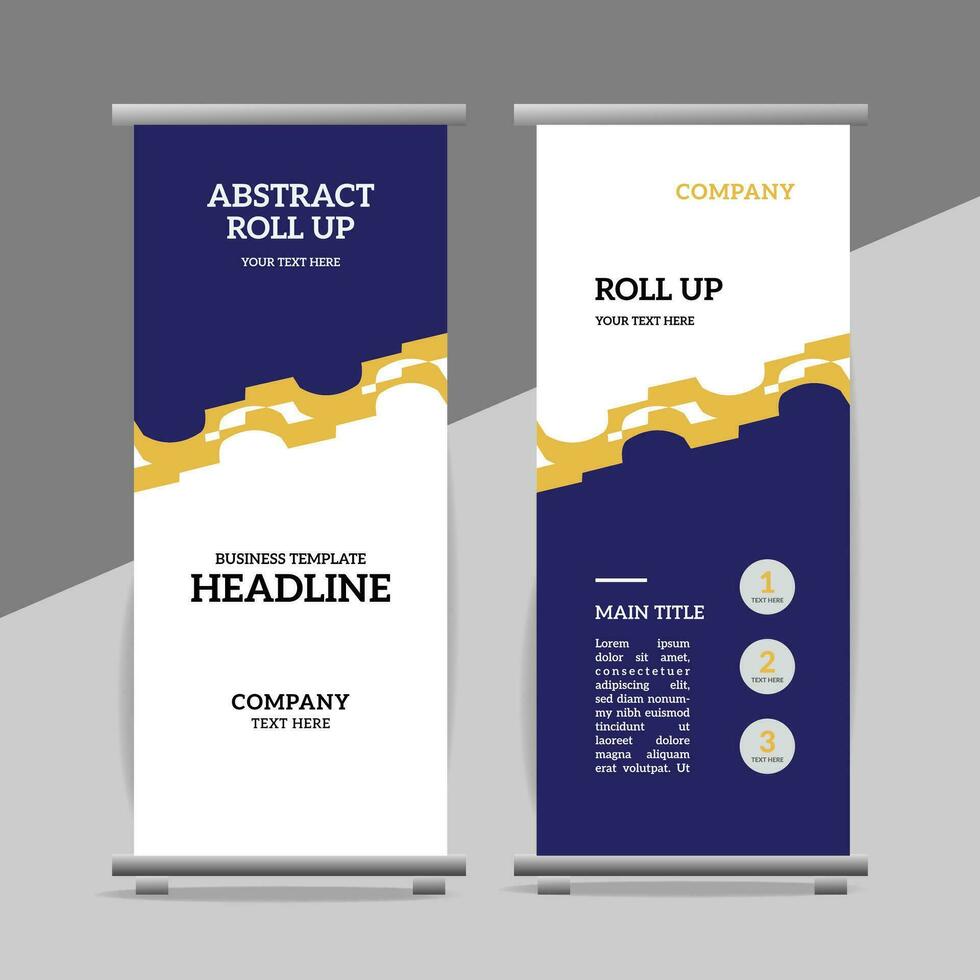 modern roll up banner template with abstract design vector