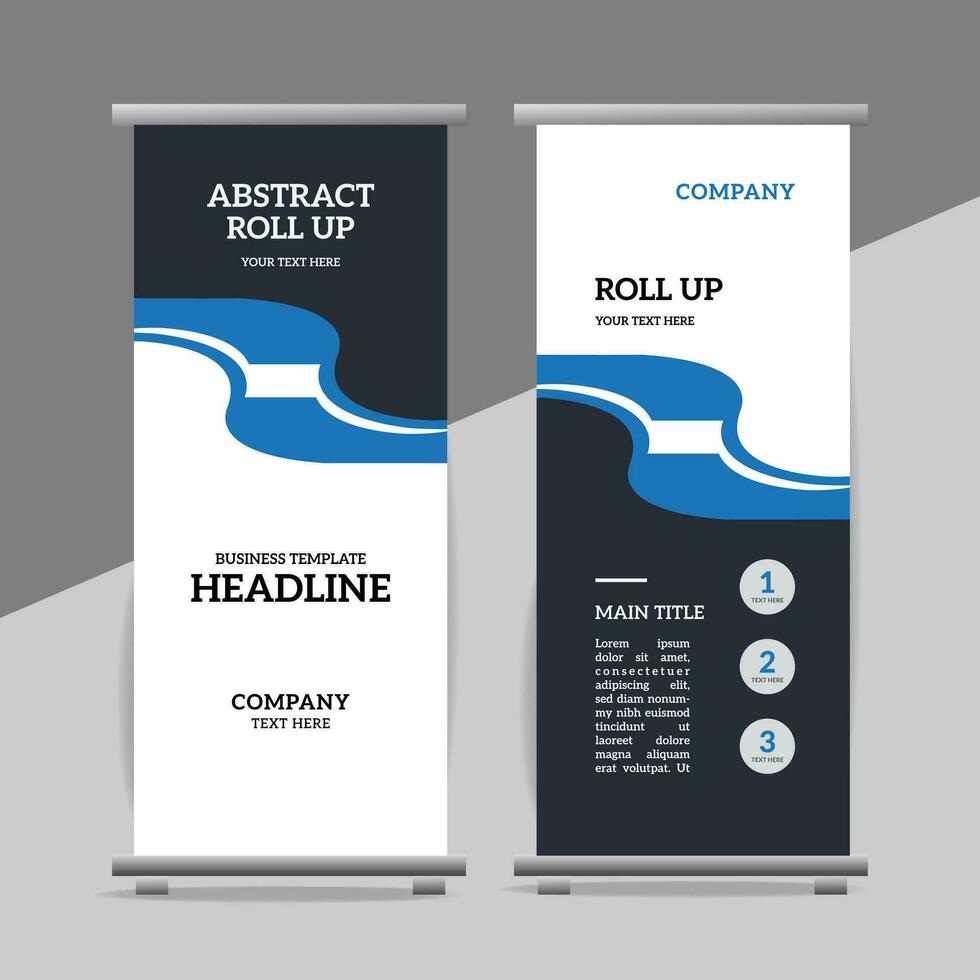 modern roll up banner template with abstract design vector