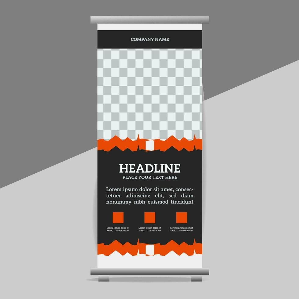 business roll up banner design display standee for presentation purpose vector