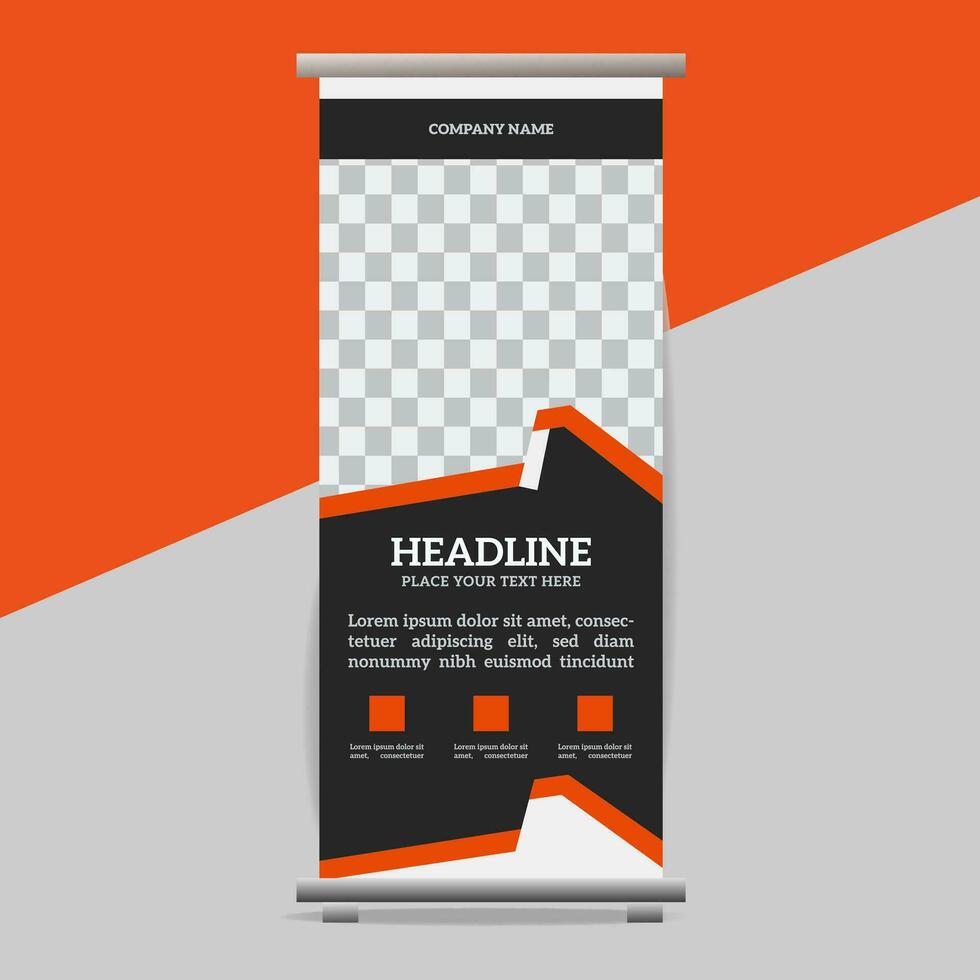 business roll up banner design display standee for presentation purpose vector