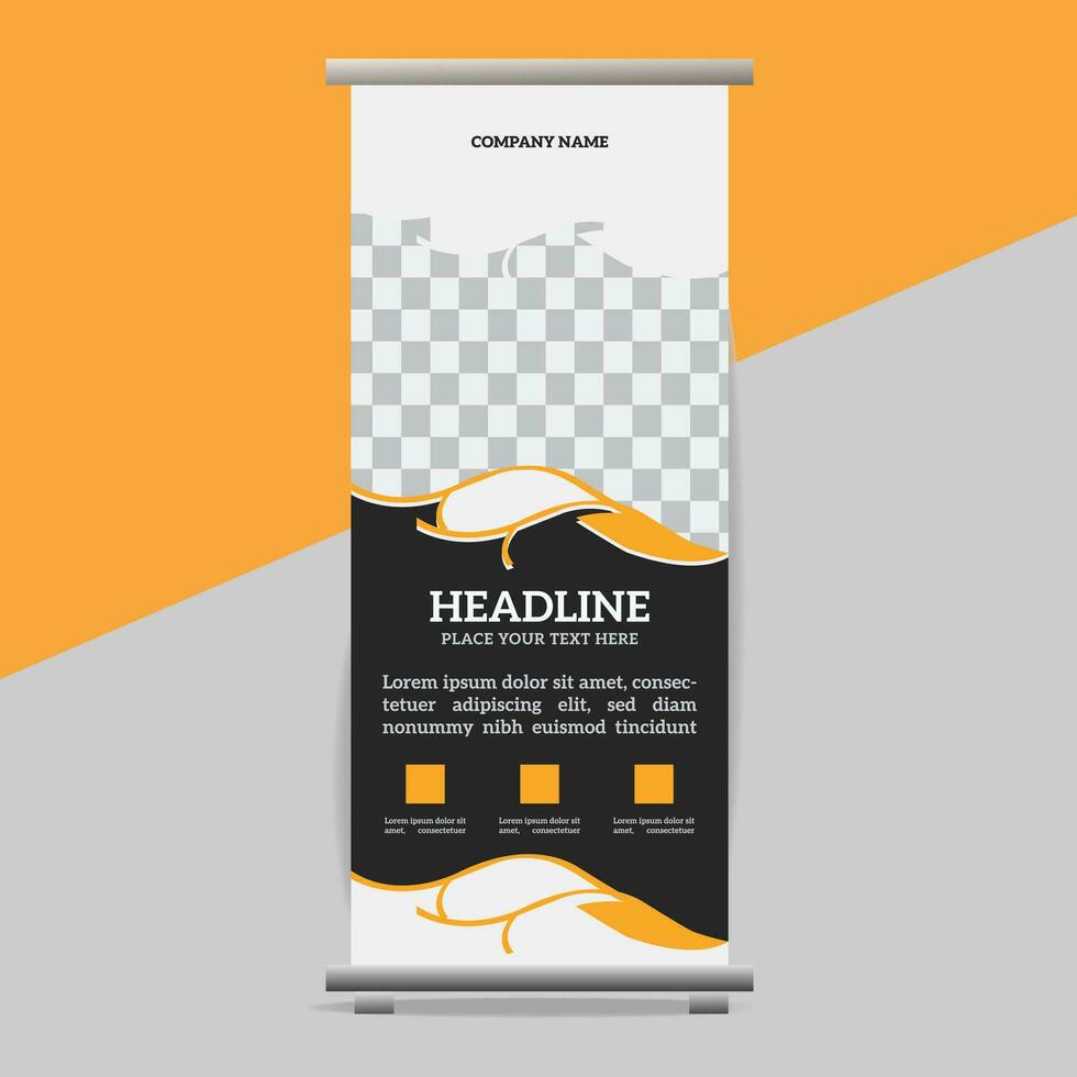 business roll up banner design display standee for presentation purpose vector