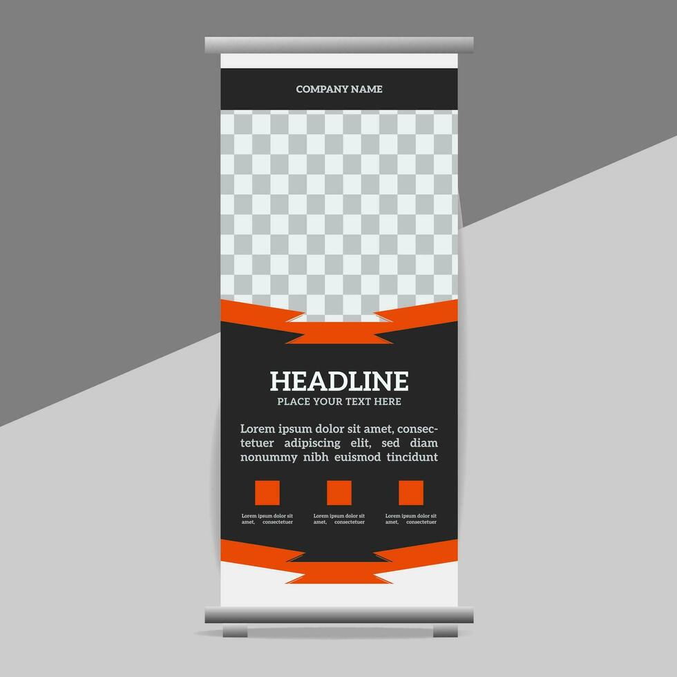 business roll up banner design display standee for presentation purpose vector