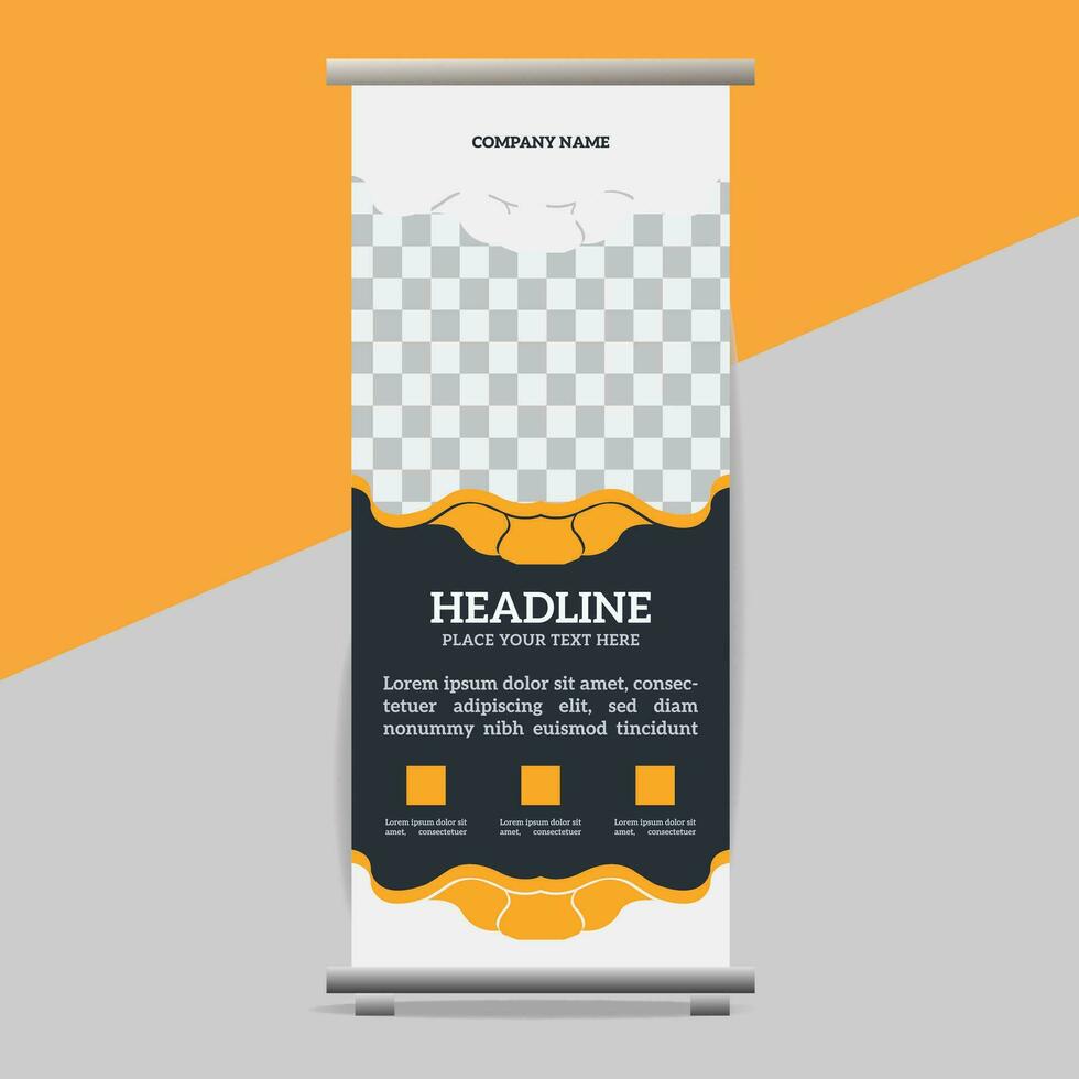 business roll up banner design display standee for presentation purpose vector