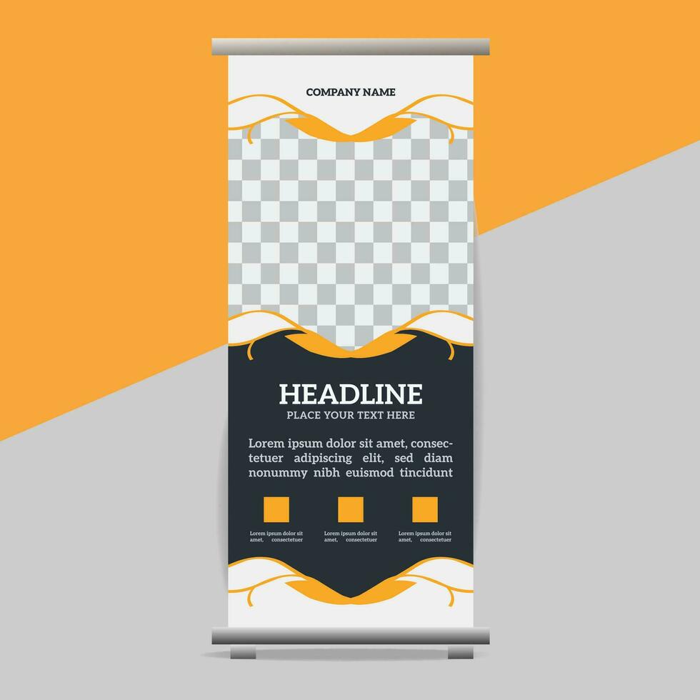 business roll up banner design display standee for presentation purpose vector