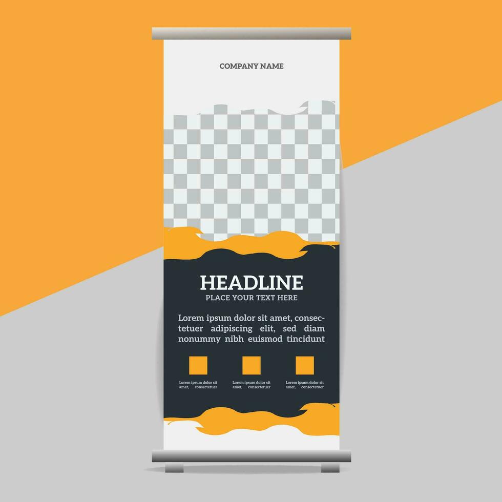 business roll up banner design display standee for presentation purpose vector