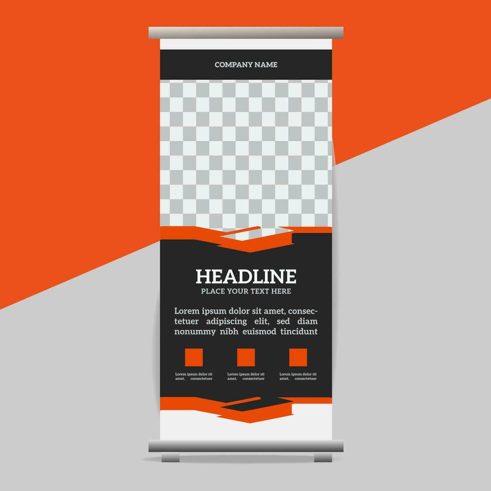 business roll up banner design display standee for presentation purpose vector