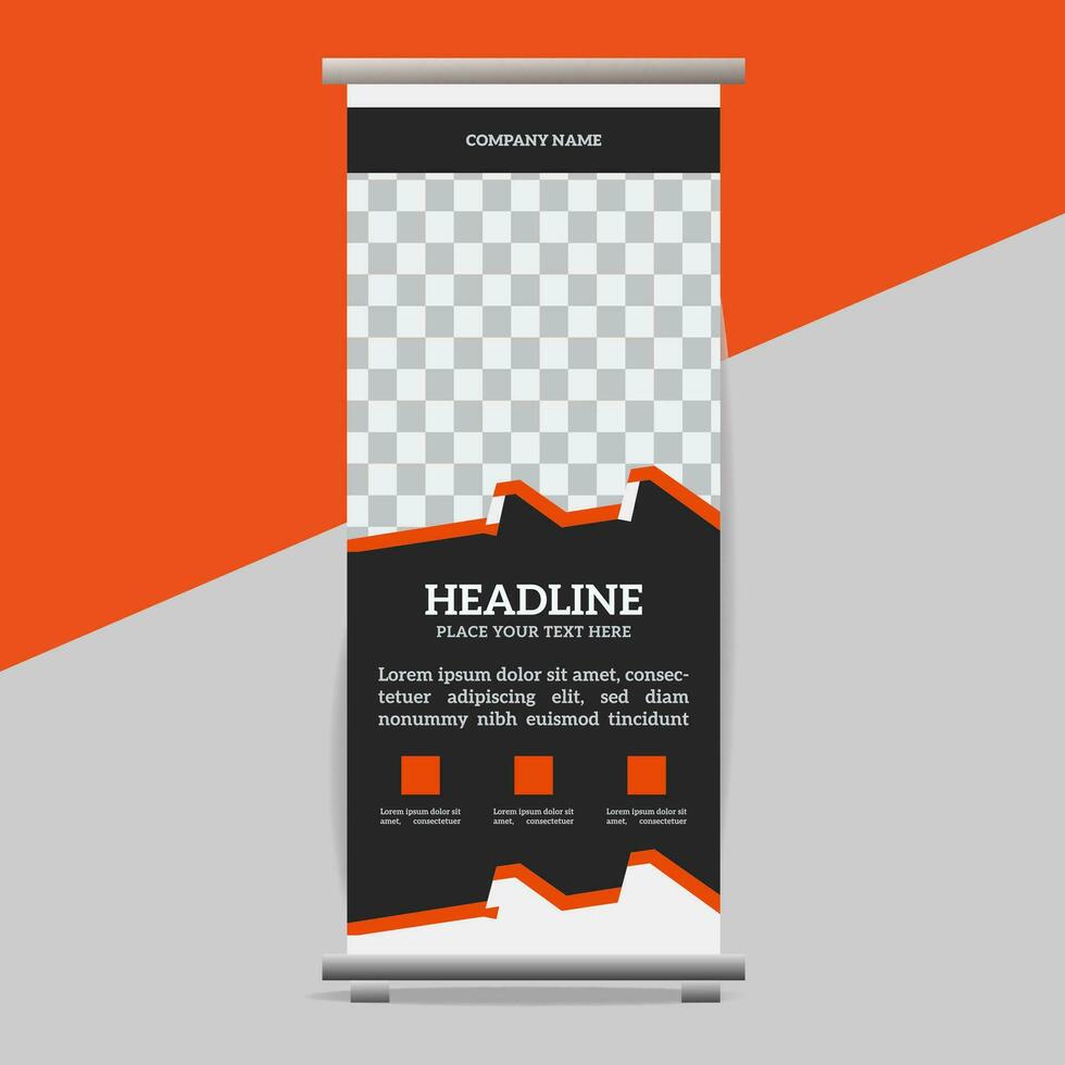 business roll up banner design display standee for presentation purpose vector