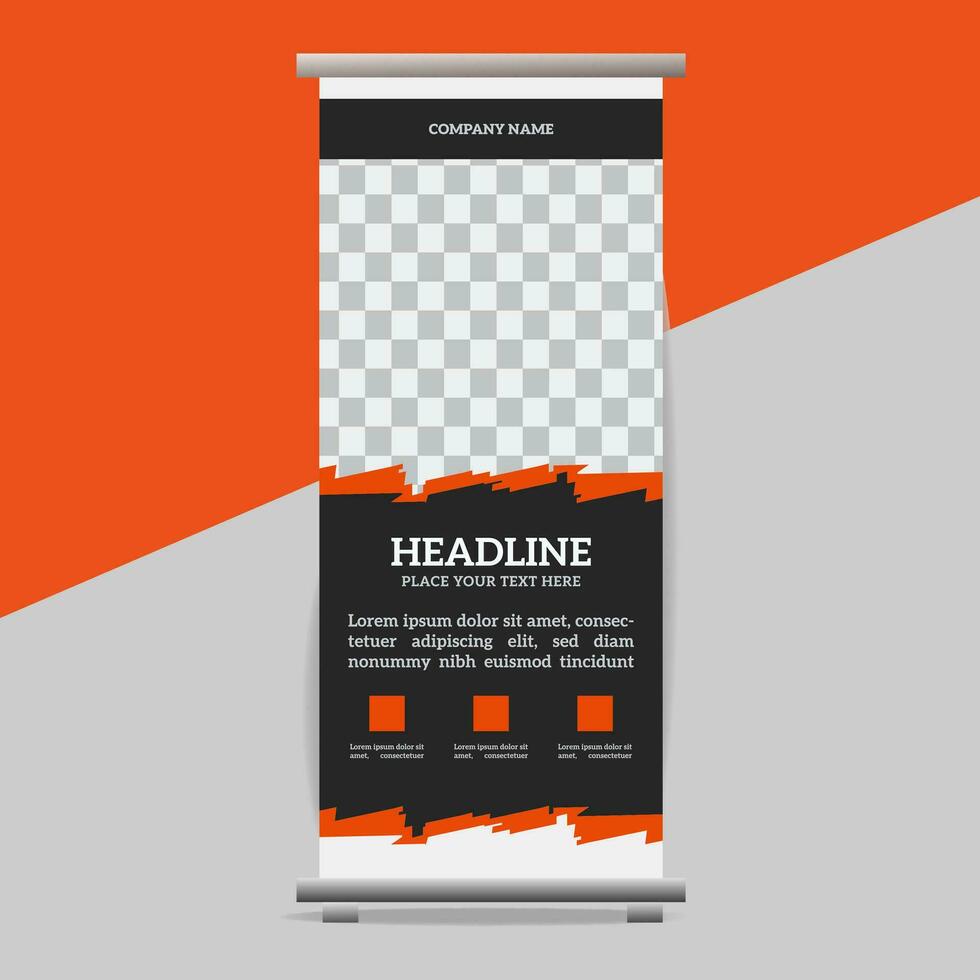 business roll up banner design display standee for presentation purpose vector