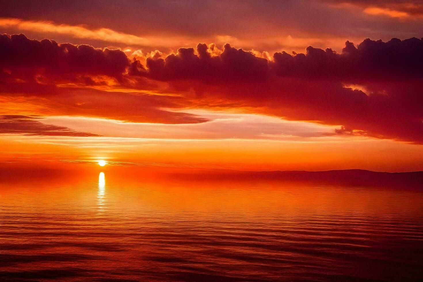 AI generated sunset, the sea, the sky, the horizon, the horizon, the sky, the photo