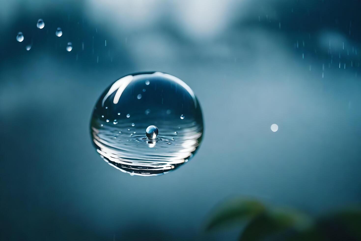 AI generated a drop of water is shown in the air photo