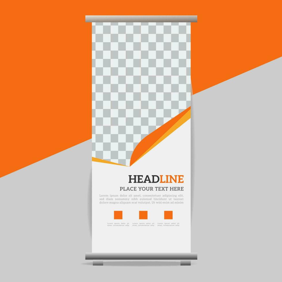 business roll up banner design display standee for presentation purpose vector