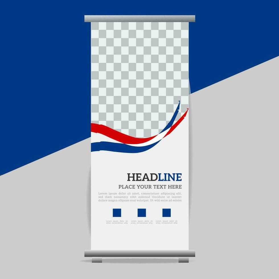 business roll up banner design display standee for presentation purpose vector