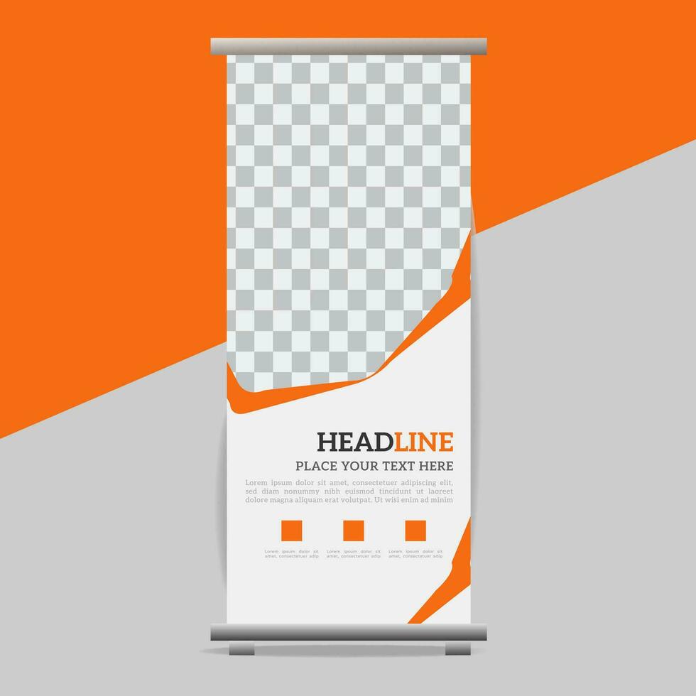 business roll up banner design display standee for presentation purpose vector