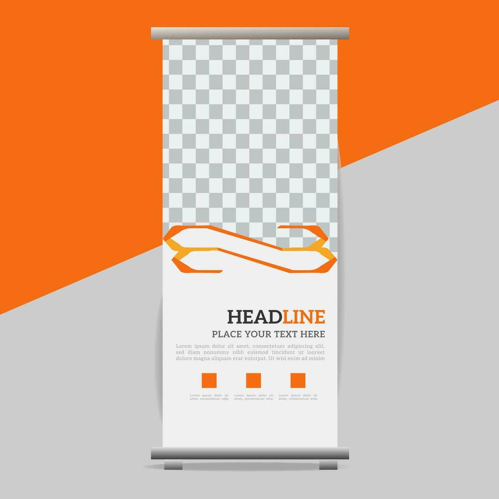 business roll up banner design display standee for presentation purpose vector