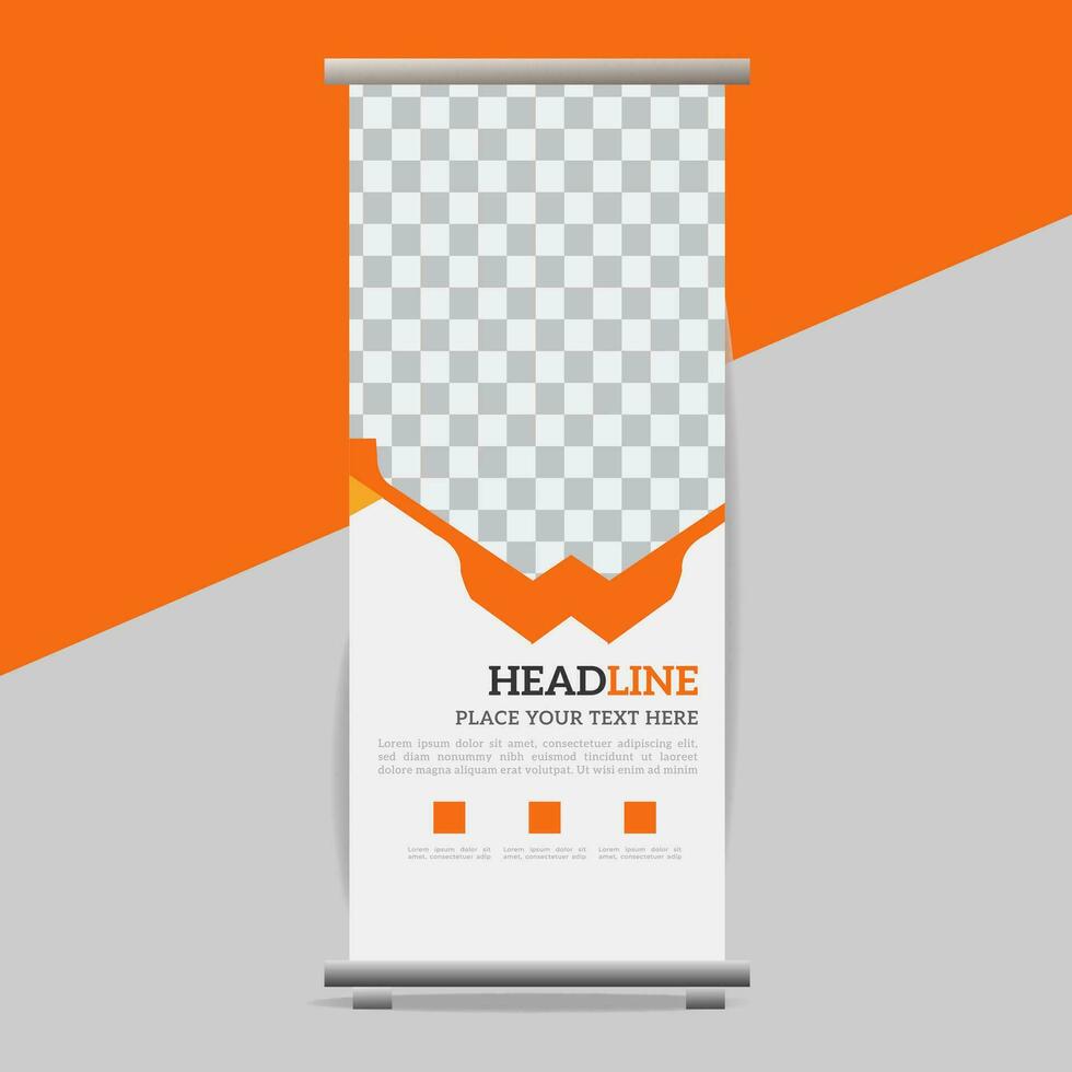 business roll up banner design display standee for presentation purpose vector