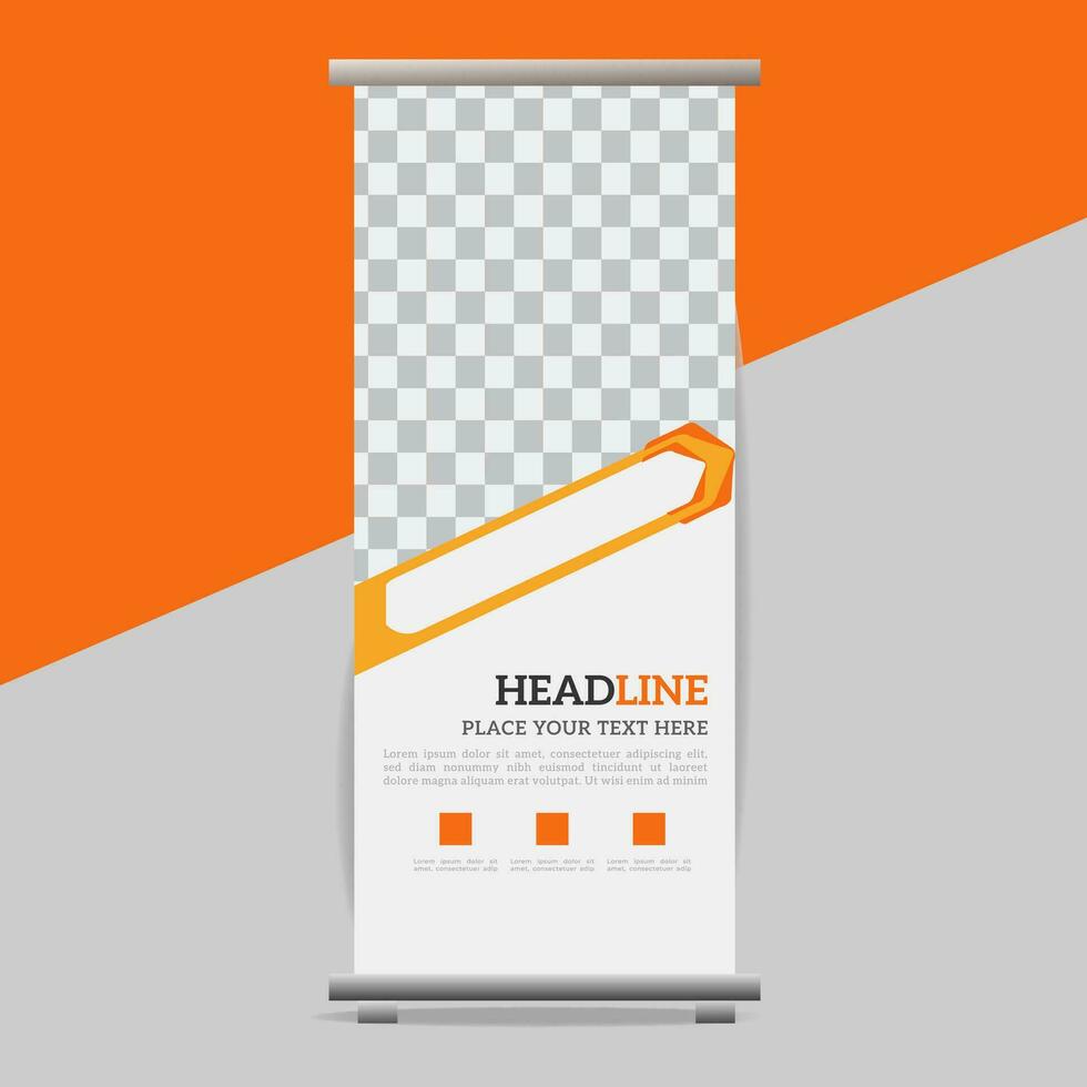 business roll up banner design display standee for presentation purpose vector