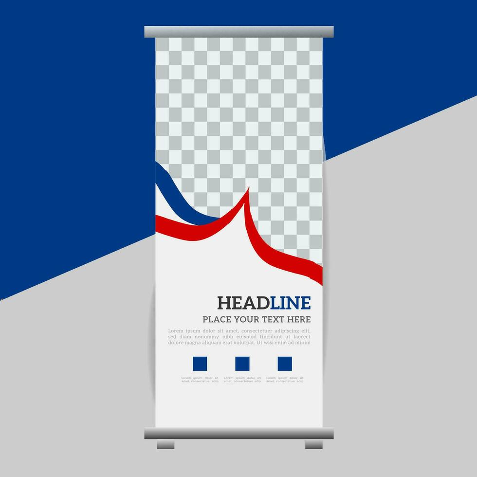 business roll up banner design display standee for presentation purpose vector