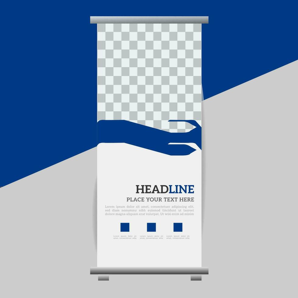business roll up banner design display standee for presentation purpose vector