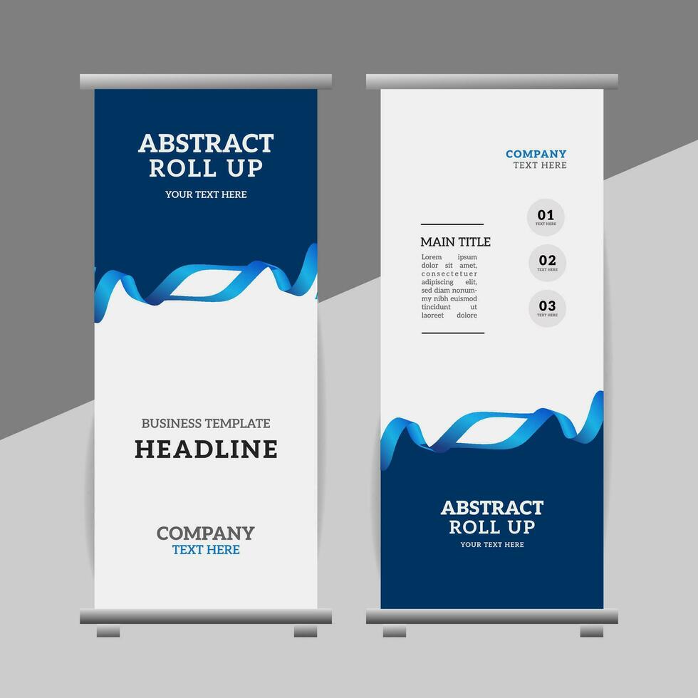 modern roll up banner template with abstract design vector