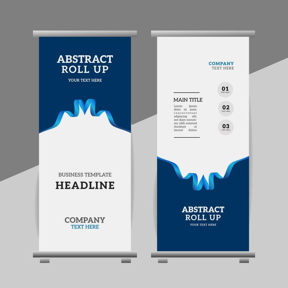 modern roll up banner template with abstract design vector