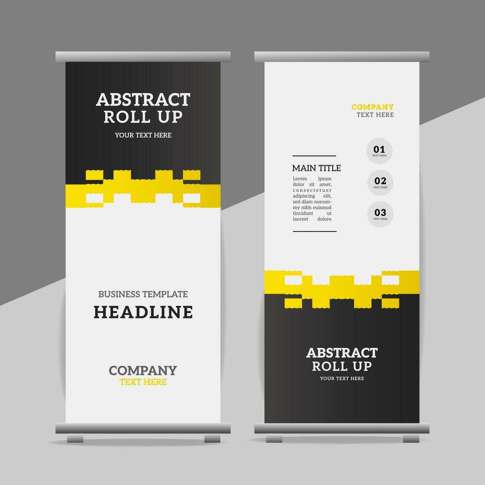 modern roll up banner template with abstract design vector