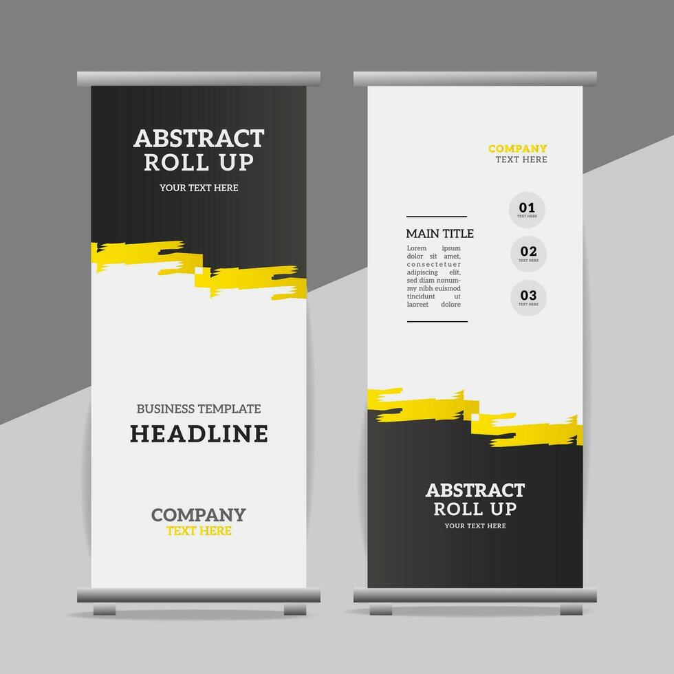 modern roll up banner template with abstract design vector