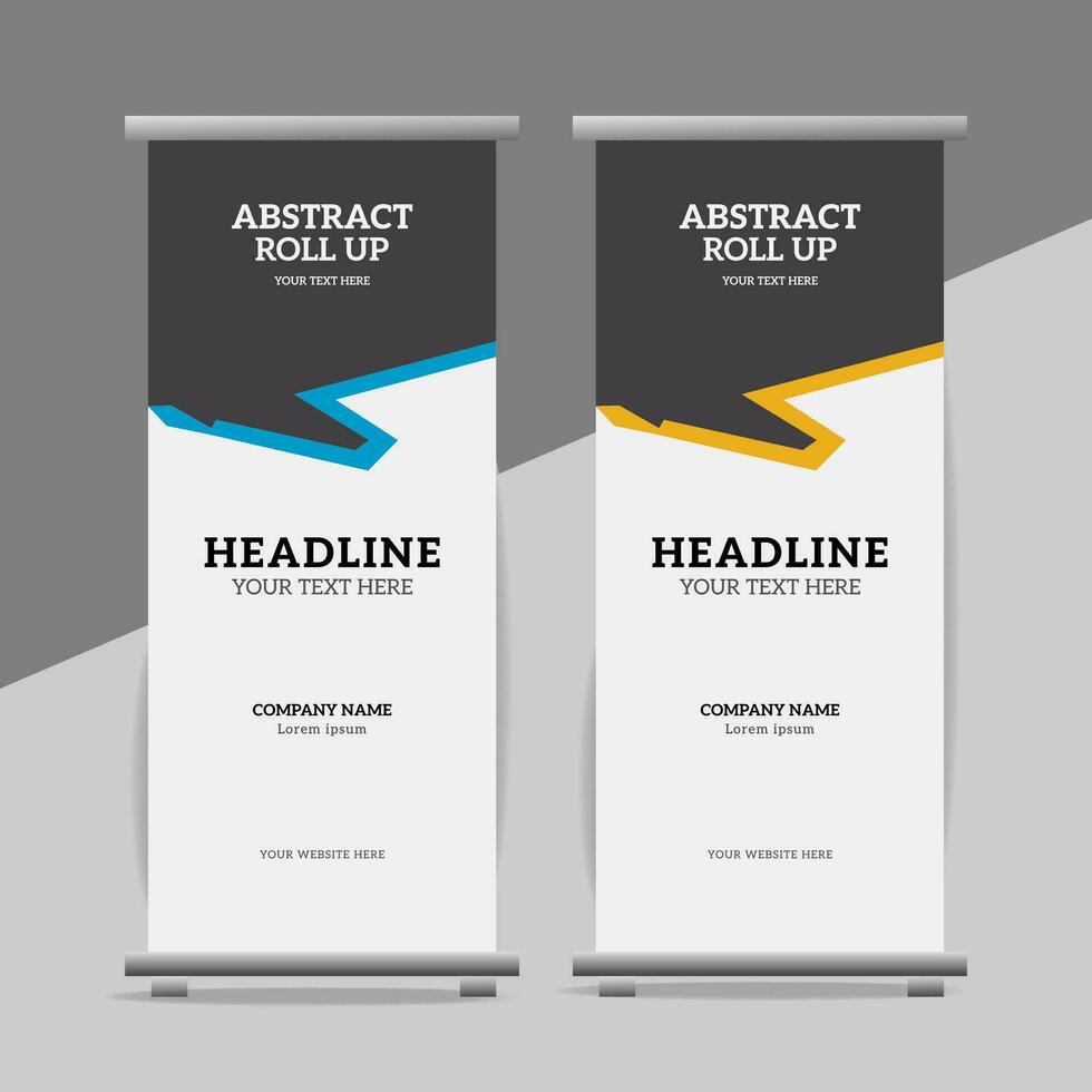 modern roll up banner template with abstract design vector