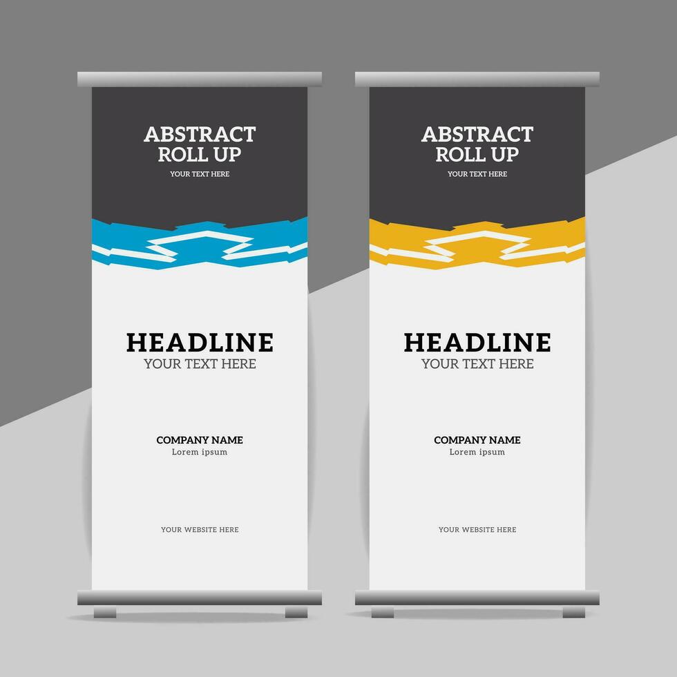 modern roll up banner template with abstract design vector