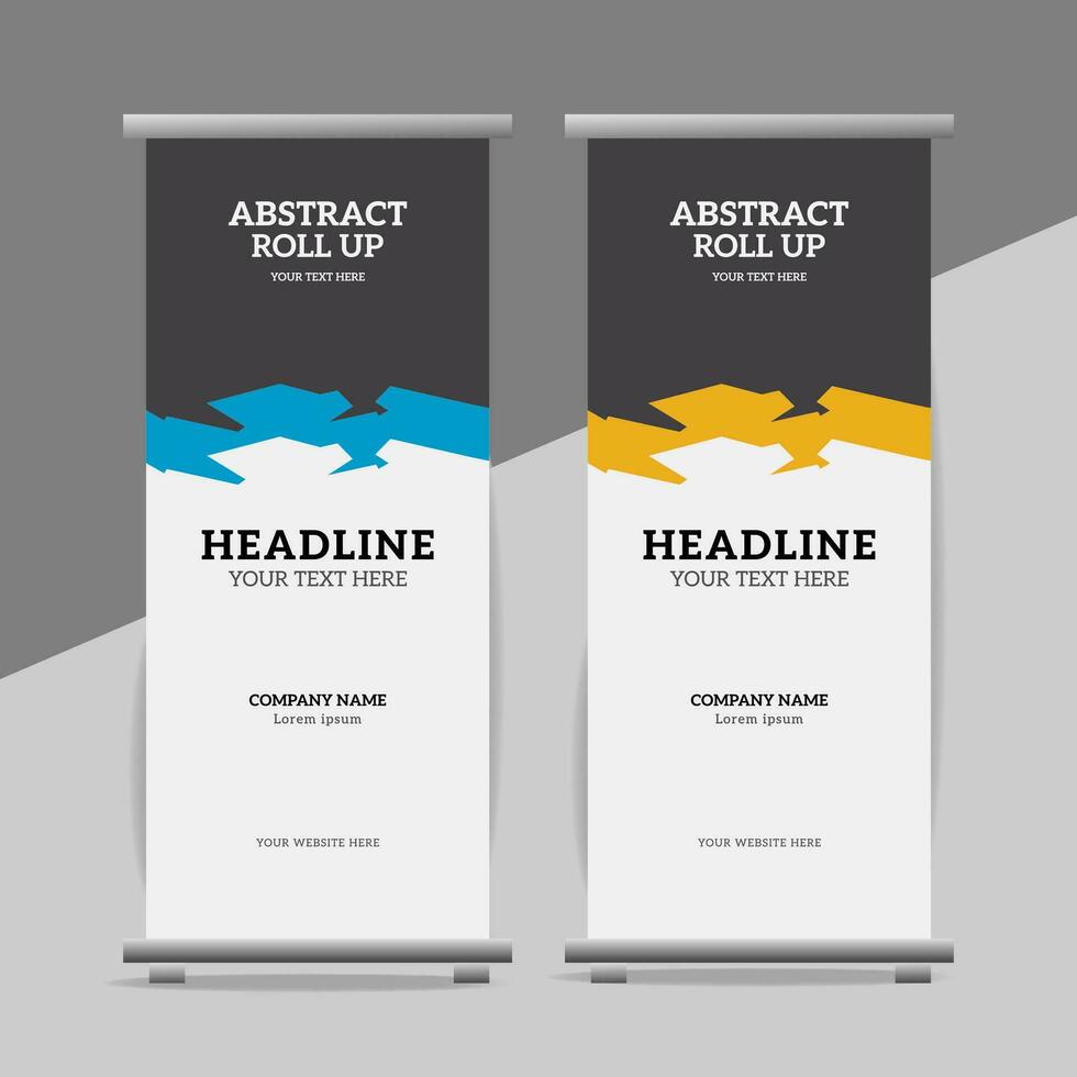 modern roll up banner template with abstract design vector