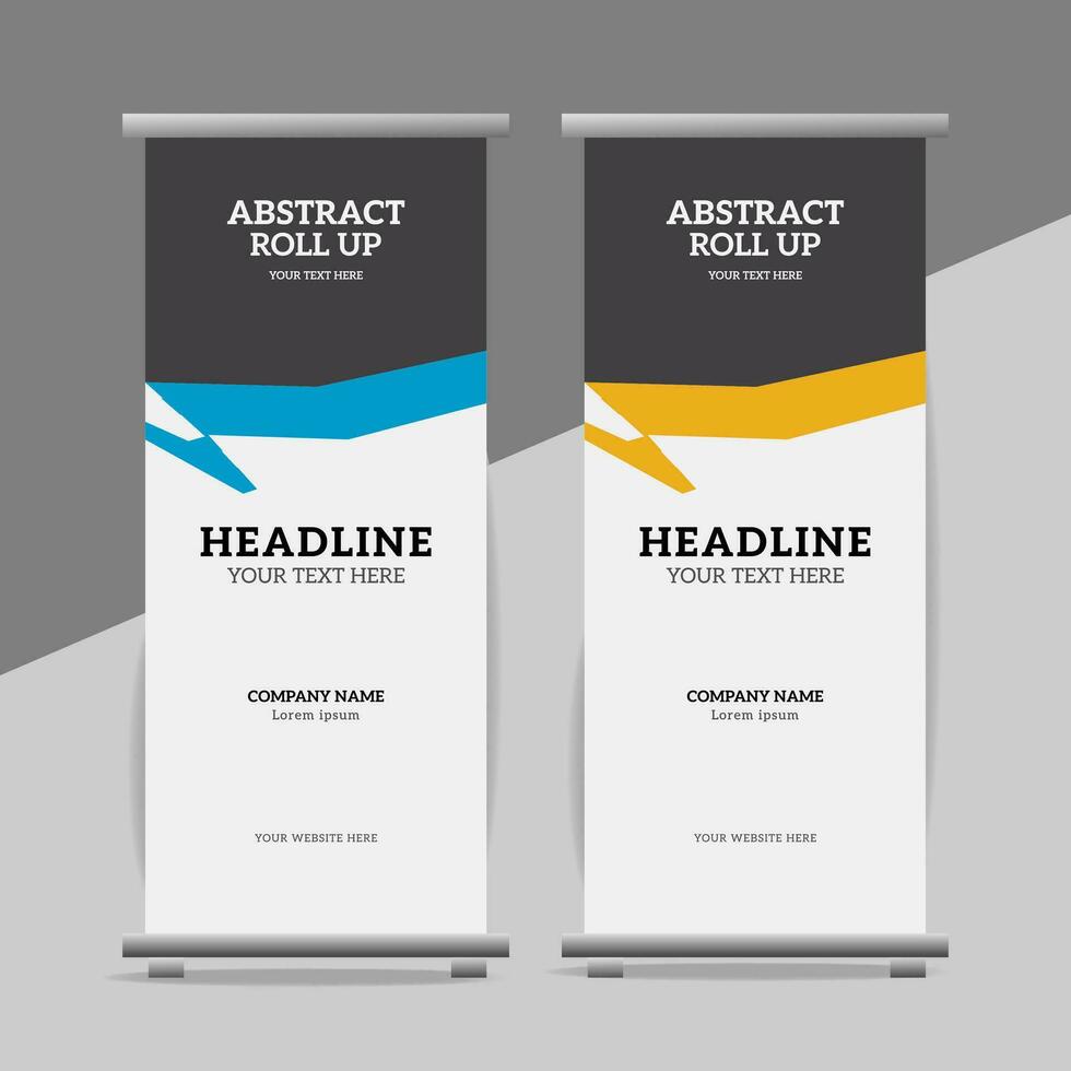 modern roll up banner template with abstract design vector