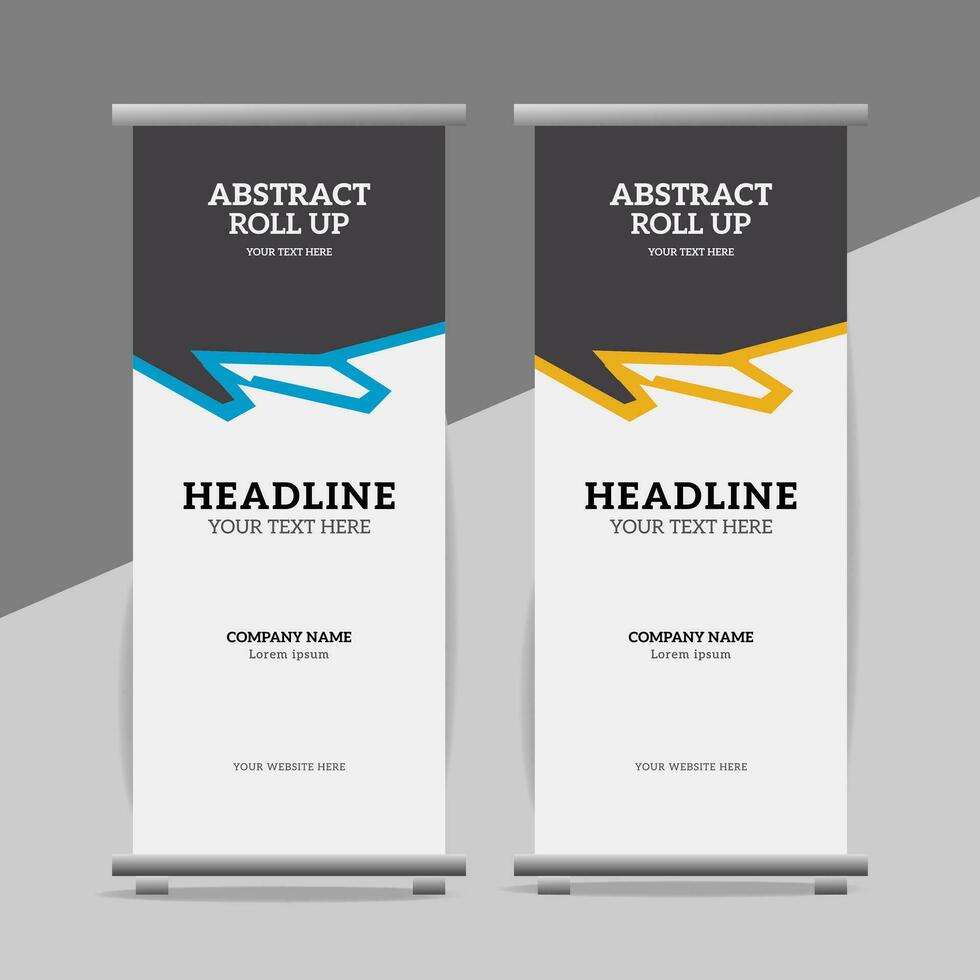 modern roll up banner template with abstract design vector