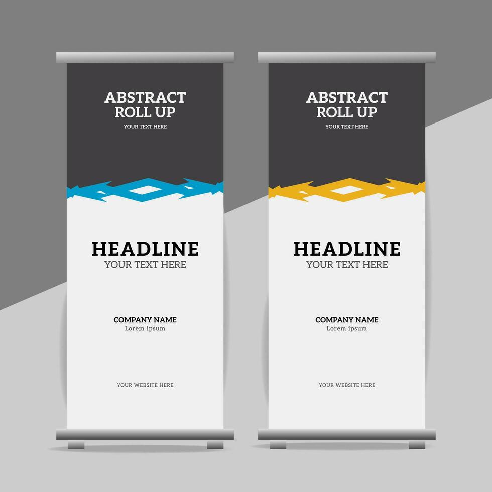 modern roll up banner template with abstract design vector