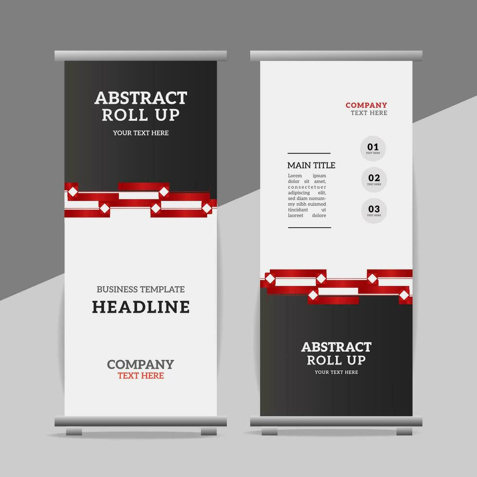 modern roll up banner template with abstract design vector