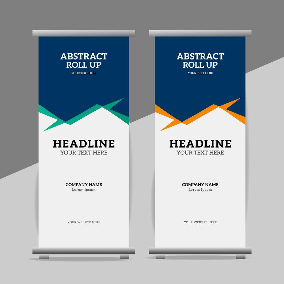 modern roll up banner template with abstract design vector