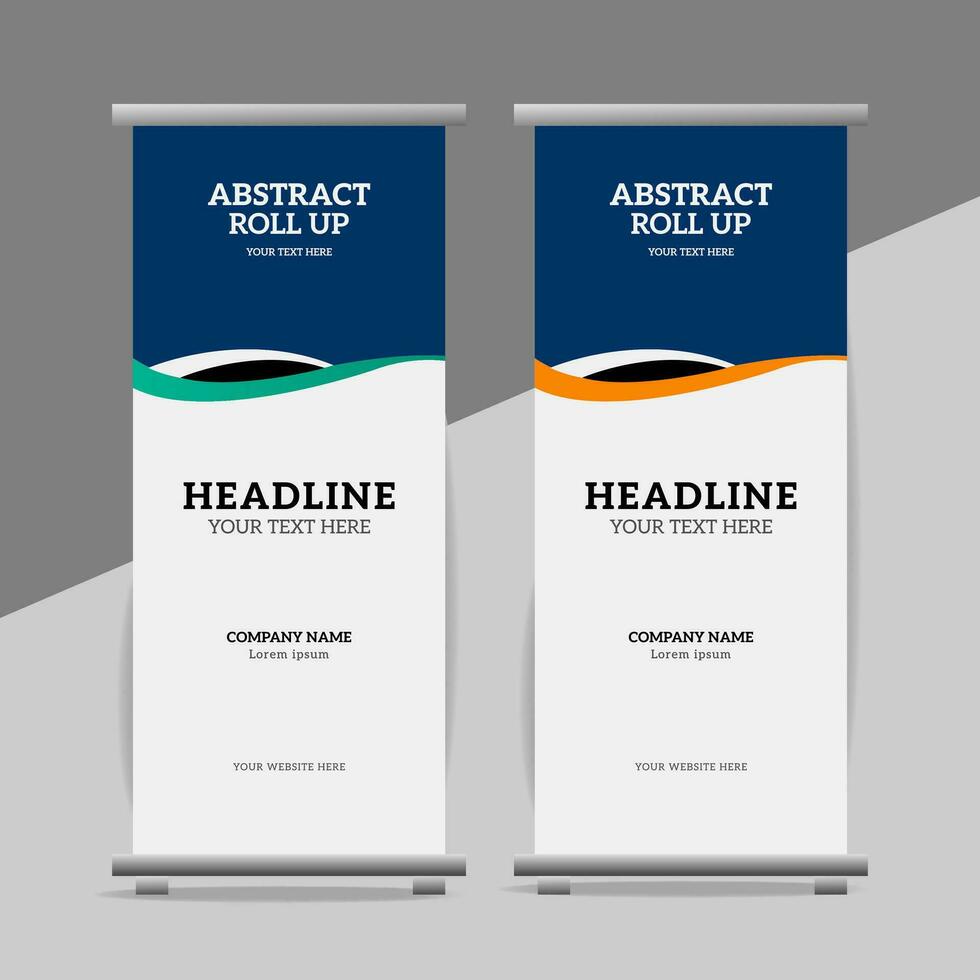 modern roll up banner template with abstract design vector