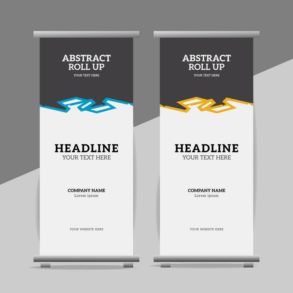 modern roll up banner template with abstract design vector