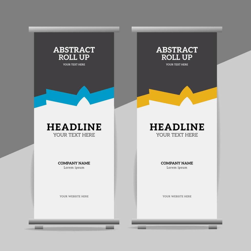 modern roll up banner template with abstract design vector