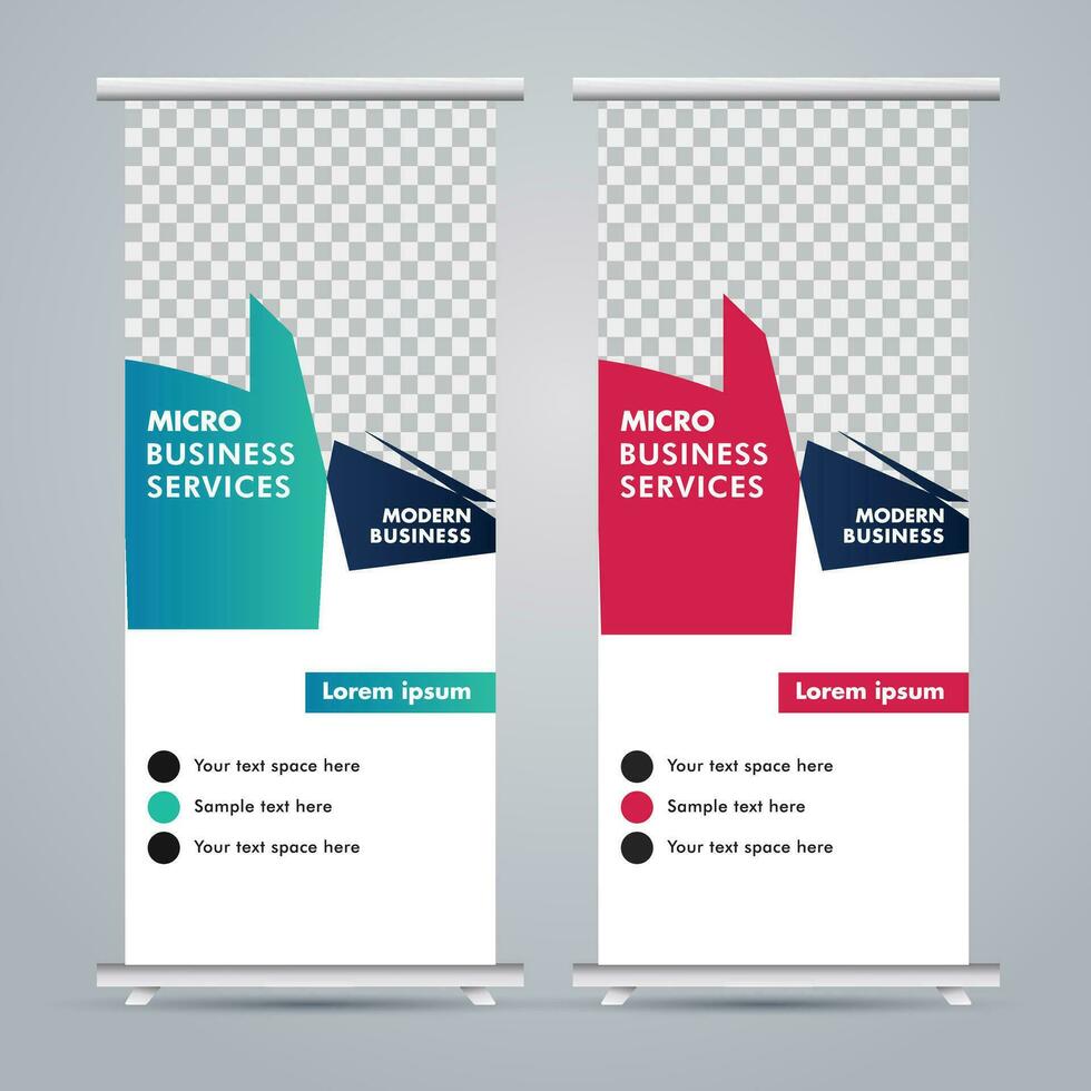 Modern roll up banner design template. flyer. pull up. presentation. brochure. poster. advertisement. print media vector